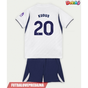 Lacne Dětský Futbalové dres Tottenham Hotspur Mohammed Kudus #20 2026-27 Krátky Rukáv - Domáci (+ trenírky)